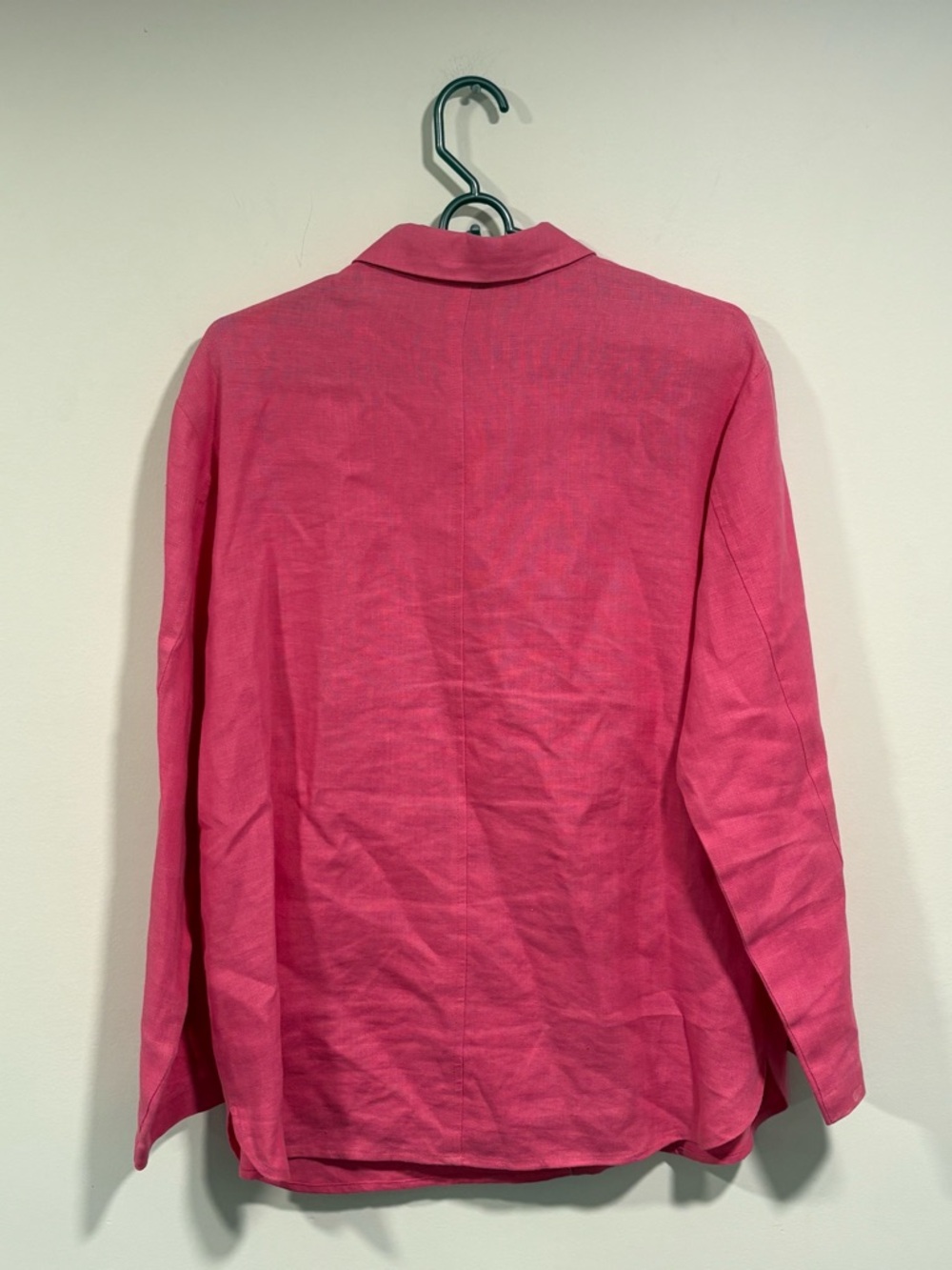 Eileen Fisher Pink Button-Front Linen Shirt - Picture 5 of 5